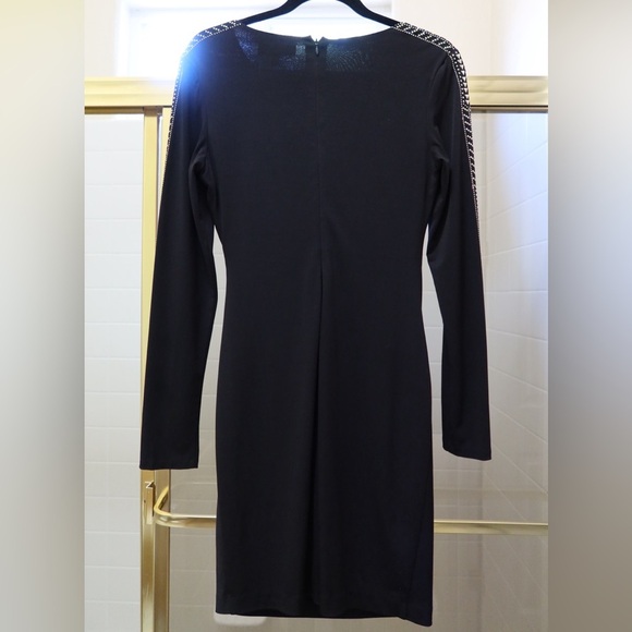 Guess Black Dress with Embellished Long Sleeves - Picture 3 of 3